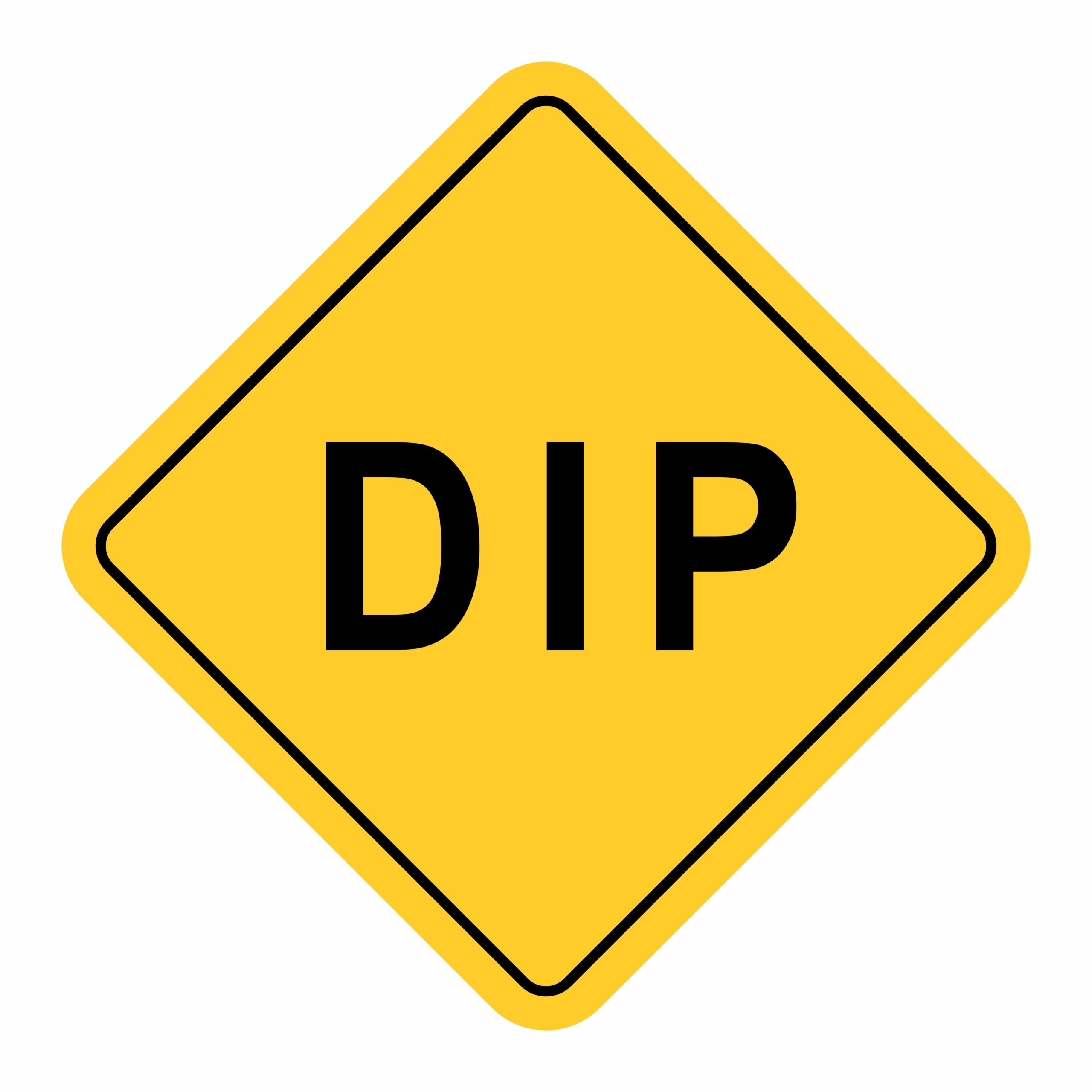 'Dip' road sign used in America.