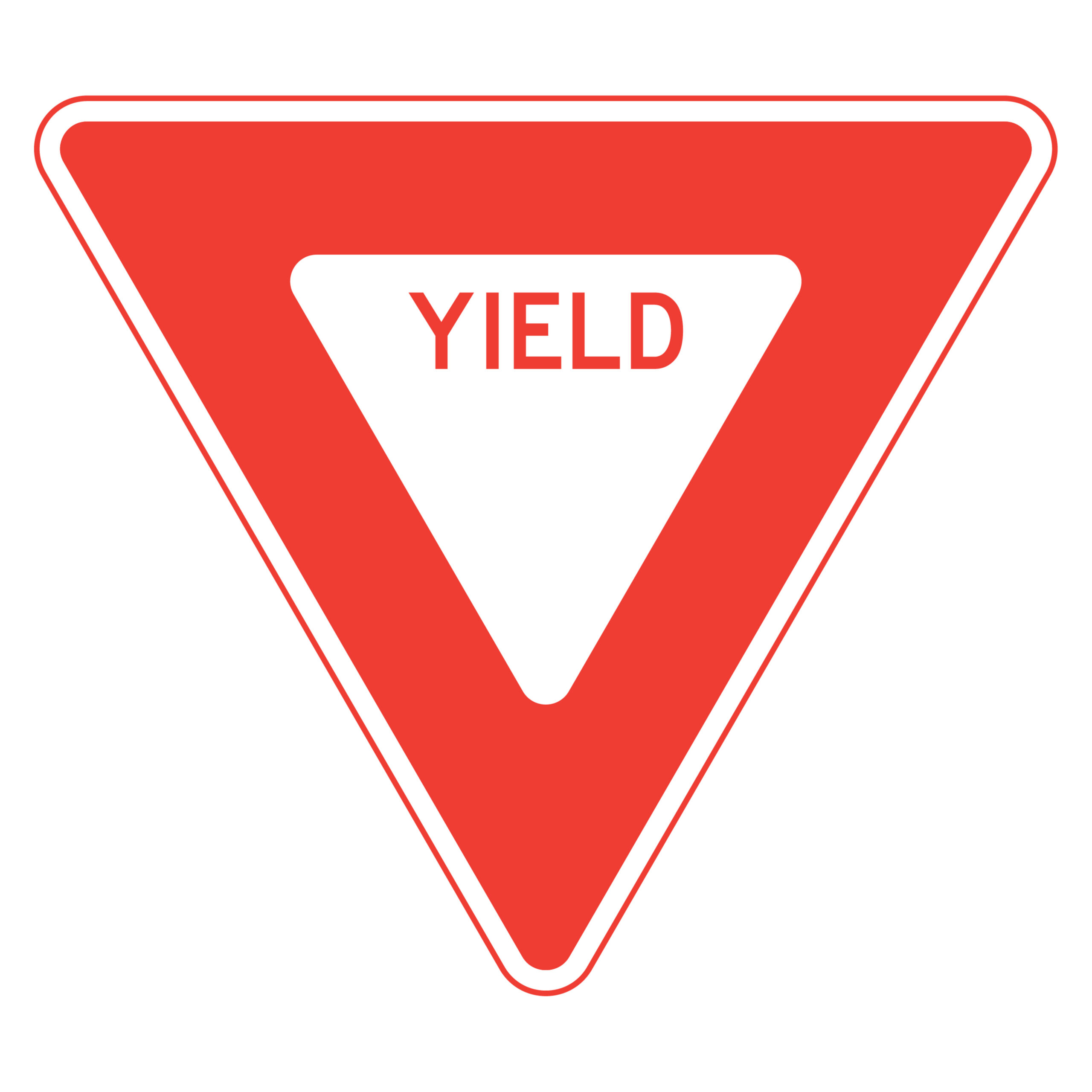 American yield road sign.