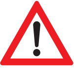 General warning road sign found in Portugal.