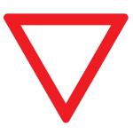 German road sign for 'give way'.