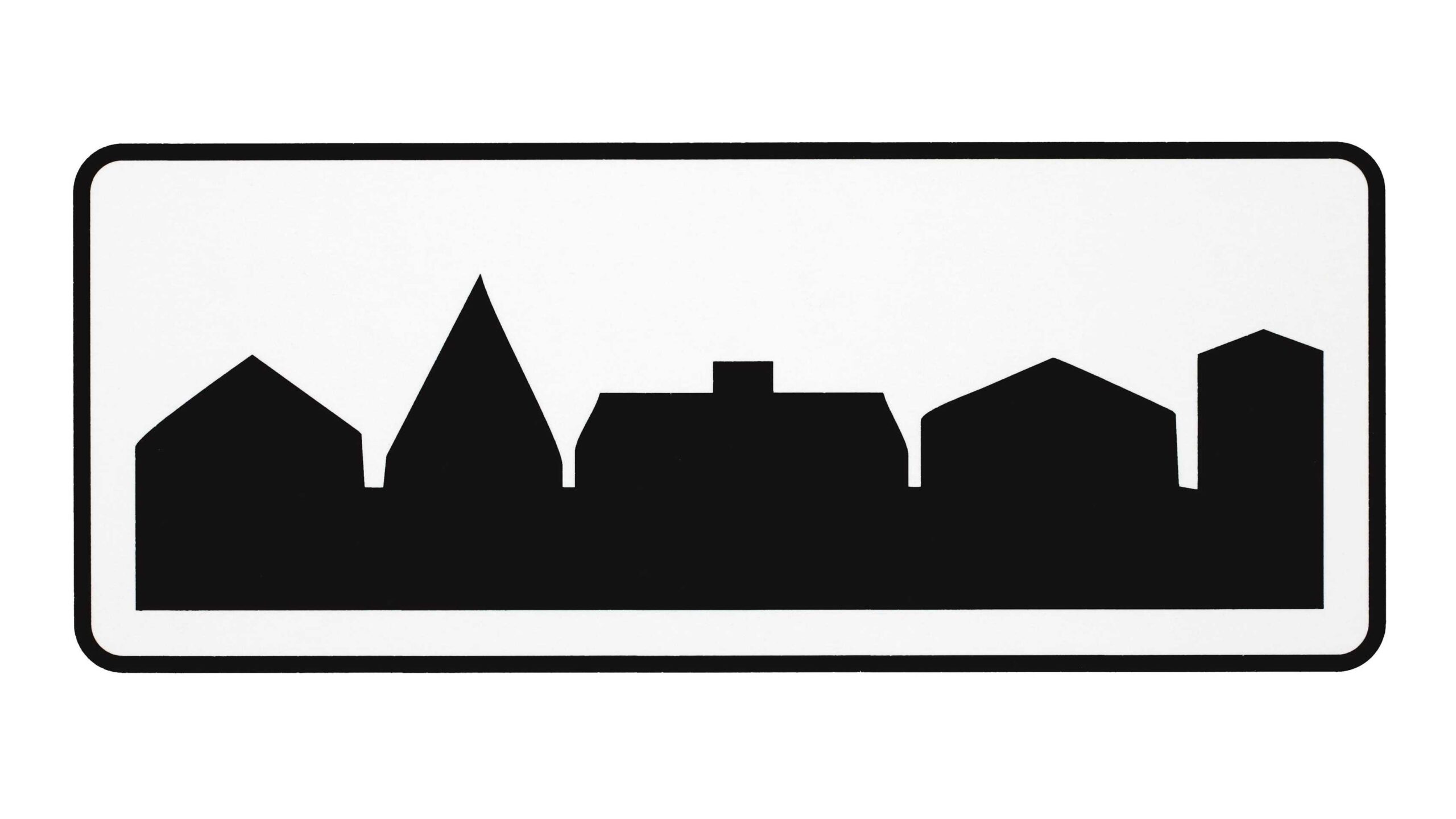 'Entering town/city' road sign found in Belgium.