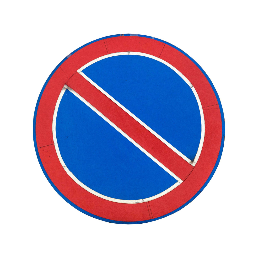Belgian road sign for 'no parking'.