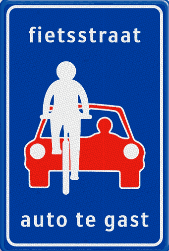 Auto te Gast Dutch road sign.